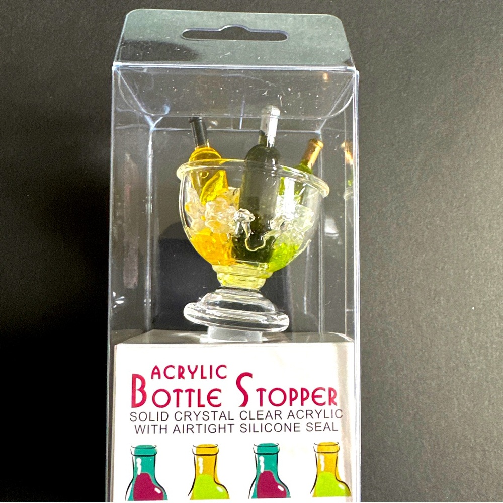 PRODYNE ACRYLIC BOTTLE STOPPER Wine in Ice Bucket with Airtight Seal *NEW*